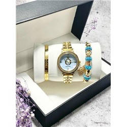 Подарочный набор для женщин часы, 2 браслета + коробка #22864457