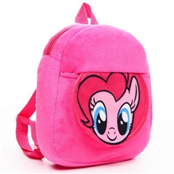 Рюкзак плюшевый на молнии, с карманом, 19×22 см «Пинки Пай», My little Pony
