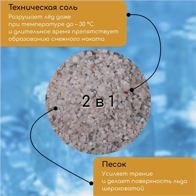 Реагент противогололёдный, пескосоль, 20 кг, работает при – 30 °C, в мешке, Greengo