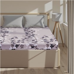 Простыня на резинке 1.5-спальная «Этель. Черничные ночи (вид 2)», 140×200+25 см, поплин