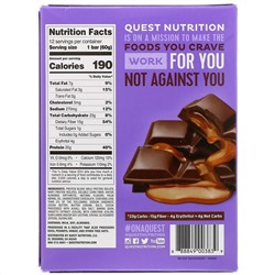 Quest Nutrition, Протеиновый батончик, шоколад с карамелью, 12 батончиков, 60 г (2,12 унции) каждый