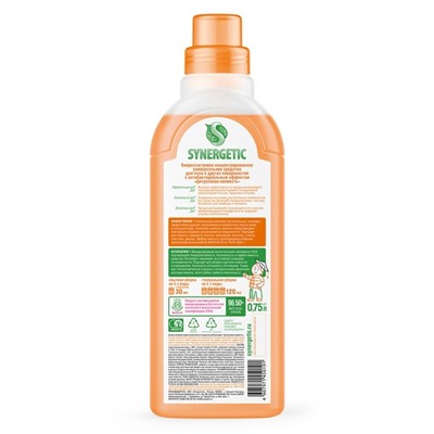 Средство для мытья полов Synergetic «Цитрусовая свежесть», биоразлагаемое, концентрированное 750 мл