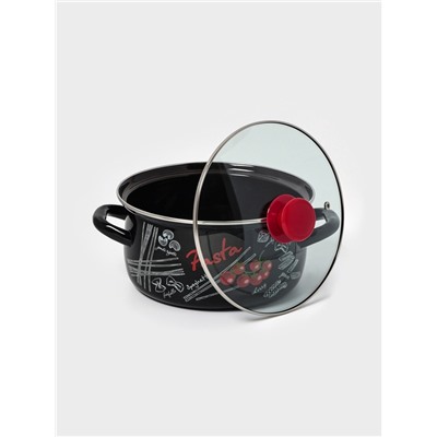 Кастрюля эмалированная «Болоньезе», 3 л, d=23 см, чёрная