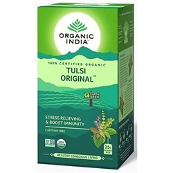 Organic India Tulsi Original / Тулси Ориджинал Напиток на Основе Листьев Священного Базилика 25 Чайные пакетики