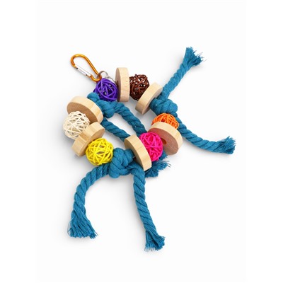 Игрушка для птиц «Браслет», 13.5×5 см, с колокольчиками, цвет МИКС