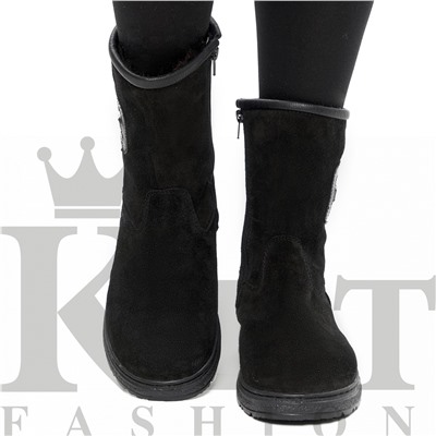 Сапожки женские замшевые Зима, литая подошва