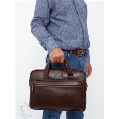 Портфель мужской кожаный 11018Z coffee Zinimsk в Новосибирске