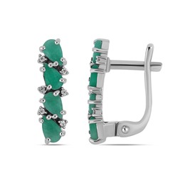Серьги, изумруд берилл, Грейс