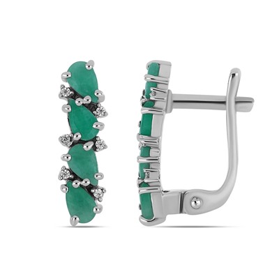 Серьги, изумруд берилл, Грейс
