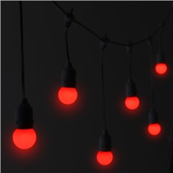 Лампа светодиодная Luazon Lighting, G45, Е27, 1.5 Вт, для белт-лайта, набор 20 штук, свечение красное