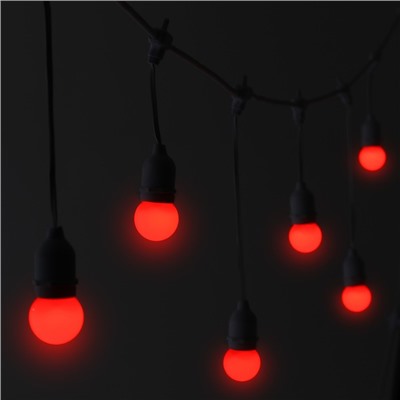 Лампа светодиодная Luazon Lighting, G45, Е27, 1.5 Вт, для белт-лайта, набор 20 штук, свечение красное