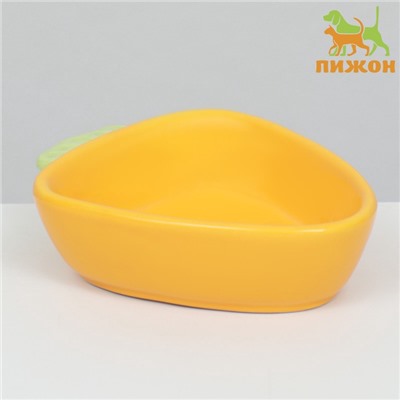 Миска керамическая «Морковь» 100 мл - 11×11×8.5 см, жёлтая