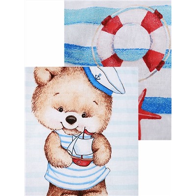 Комплект постельного белья ясельный BabyRelax Мишка морячок