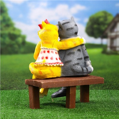 Садовая фигура из полистоуна «Коты на лавке», 40×18×40 см