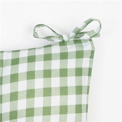Подушка на стул Этель «Клетка» 40×40 см, зелёная