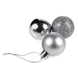 Елочные шары 12 штук 4 см / HX-12/3 /уп 192/ серебро