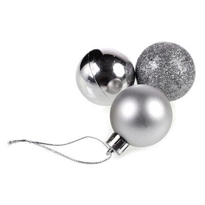 Елочные шары 12 штук 4 см / HX-12/3 /уп 192/ серебро
