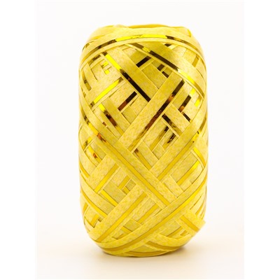 Лента упаковочная для воздушных шаров и подарков, с золотой полосой, ассорти, набор 6 шт., 0.5 см × 10 м