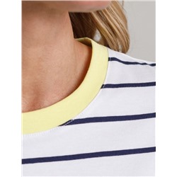 Свободная футболка в полоску из премиального хлопка с эластаном