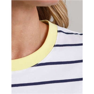 Свободная футболка в полоску из премиального хлопка с эластаном