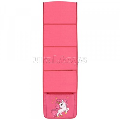 Кармашки-органайзер в шкафчик для детского сада 4 кармана 80x24 см розовый