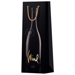 Пакет бумажный под бутылку 12х36х8,5 см "Черный" MS_52049 (354701) MESHU