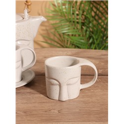 Набор для чаепития «Белый глаз», чайник, 2 чайные пары, керамика