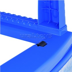 Комод "Декор" "Мотокросс" 4 секции темно-голубой / белый