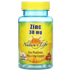 Nature's Life, Zinc, 30 mg, 50 Vegetarian Capsules