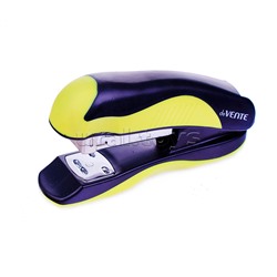 Степлер "MonoChrome" 24/6&26/6 (мощность 20 листов, глубина скрепления 45 мм) пластиковый с каучуковой вставкой, в картонной коробке, черный с неоновым желтым