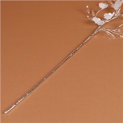 Ветка декоративная стеклярус 70 см / SA15335 /уп 120/360/серебро