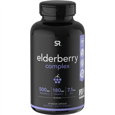 Sports Research, Elderberry Complex, 60 Veggie Capsules