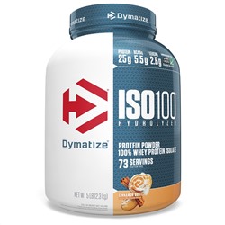 Dymatize Nutrition, ISO100, гидролизованный 100% изолят сывороточного протеина, булочка с корицей, 2,3 кг (5 фунтов)