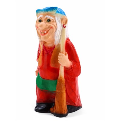 Садовая фигура из гипса «Бабка-Ёжка стоя», 33×35×65 см, МИКС