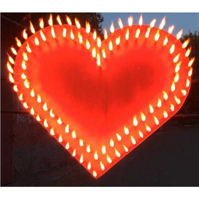 Фейерверк-шоу: наземная композиция "ОГРОМНОЕ сердце с двойным контуром"