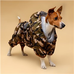 Комбинезон для собак, демисезонный, с подкладом, размер М, ДС 27, Ог 42, см, камуфляжный