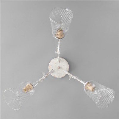 Люстра BayerLux «Глория», 3xE14, 40 Вт, белый с золотой патиной, 61.5×61.5×27 см