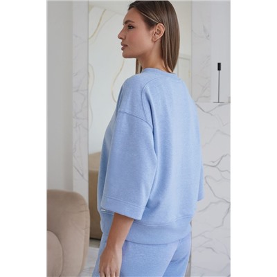 Свитшот свободный из петельчатого футера двухнитки с эластаном VILATTE, 1228120