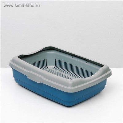Лоток большой с сеткой и бортиком Atlantis «Стандарт», 43×33×12.5 см, синий