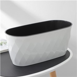 Кашпо для цветов со вставкой Laurel, 5 л, 35.4×15.2×15 см, белое