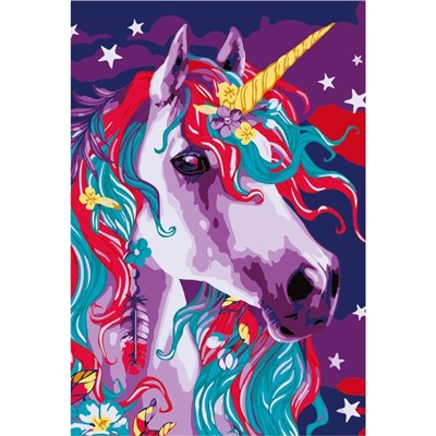 Алмазная мозаика с частичным заполнением на подрамнике «Единорог», 50×60 см