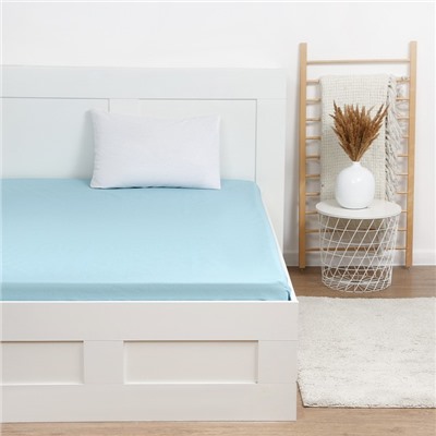 Простыня Этель цвет голубой, 150×220 см, 125 г/м², бязь, хлопок 100%