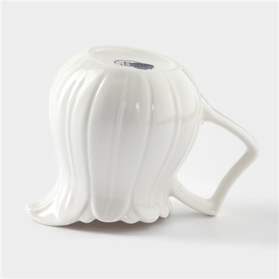 Набор фарфоровый сервировочный BellaTenero «Тюльпан», 4 предмета: молочник 200 мл, сахарница с крышкой 170 мл, бамбуковая подставка, ложка, белая