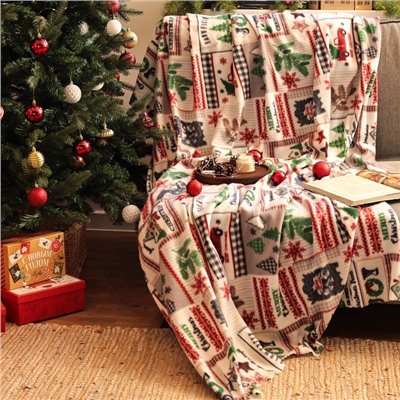 Плед флисовый новогодний «Экономь и Я. Рождество» 150×130 см