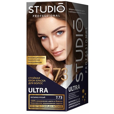 Стойкая крем-краска для волос Studio Professional ULTRA 7.73 Янтарно-русый