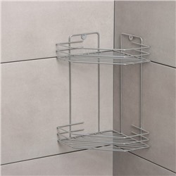 Полка для ванной угловая 2-х ярусная, 20,5×20,5×31,5 см, хром