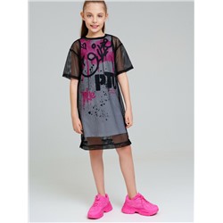 Комплект трикотажный для девочек: платье-футболка, туника