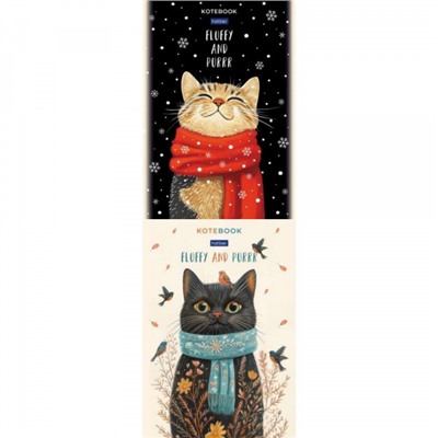 Блокнот А5 40л клетка на склейке "Котэ" жесткая подложка (093197) Хатбер