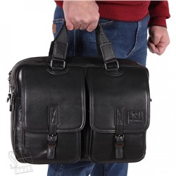 Портфель мужской кожаный 66641G black Fuzhiniao