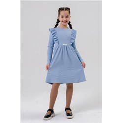 Платье Бетти длинный рукав детское (Голубой сердечки)